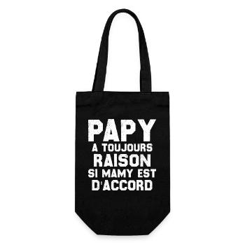 Papy A Toujours Raison Si Mamy Est D'accord Humour - Sac à bouteille - noir - Devant