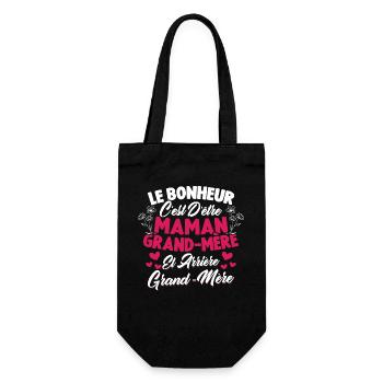 Le bonheur c'est d'être maman et grand mère - Sac à bouteille - noir - Devant