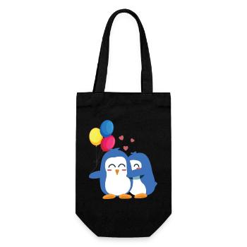 Penguins with Balloons - Gift Bag for Bottles - black - Front