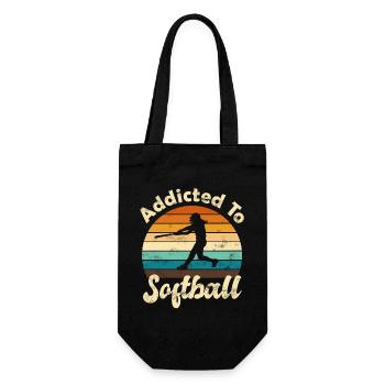 Softball - Gift Bag for Bottles - black - Front