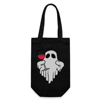 Wine Drinking Spirit Comic - Gift Bag for Bottles - black - Front