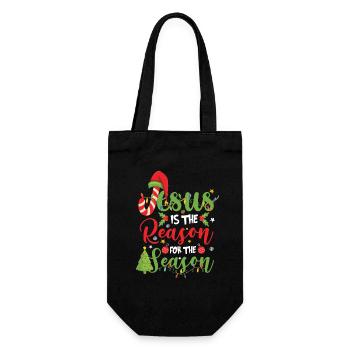 Reason for the Season Weihnachtsdesign - Geschenkbeutel für Flaschen - Schwarz - Vorne