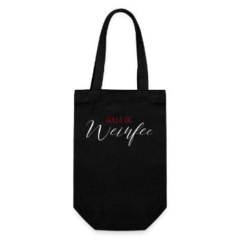 Weißwein Rotwein JGA Vino Wein - Holla die Weinfee - Geschenkbeutel für Flaschen - Schwarz - Vorne