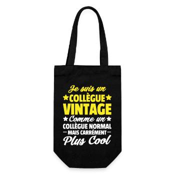 je suis un collègue vintage / humour collègue - Sac à bouteille - noir - Devant