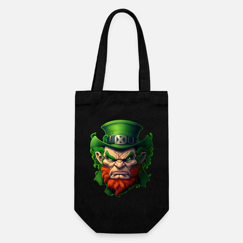 Leprechaun en colère Saint-Patrick - Sac à bouteille - noir