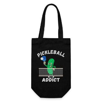Pickleball Süchtig - Geschenkbeutel für Flaschen - Schwarz - Vorne
