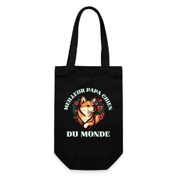 Meilleur Papa Chien Du Monde - Sac à bouteille - noir - Devant
