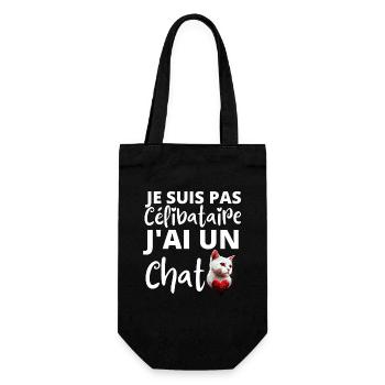 Je suis pas célibataire j'ai un chat - Sac à bouteille - noir - Devant