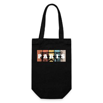 Paris Pop Art Grid - Gift Bag for Bottles - black - Front