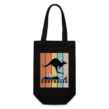 Kangourou sur la ligne d’horizon australienne - Sac à bouteille - noir - Devant