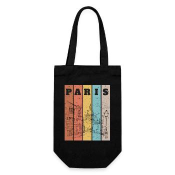 Croquis de la ligne d’horizon des Rayures de Paris - Sac à bouteille - noir - Devant