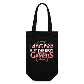 Gamer Queen: Frauen definieren Spiel - Geschenkbeutel für Flaschen - Schwarz - Vorne