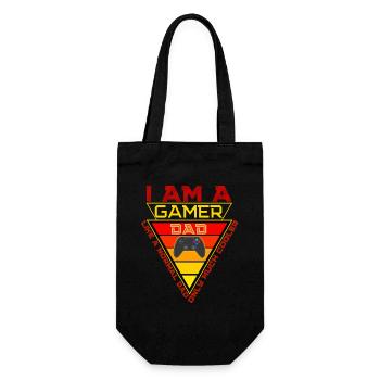 Gamer Dad Dreiecksabzeichen - Geschenkbeutel für Flaschen - Schwarz - Vorne