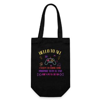 Neon-Gaming-Motto: Spiel und spiel tot - Geschenkbeutel für Flaschen - Schwarz - Vorne