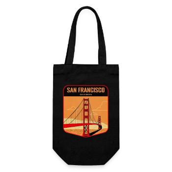 Badge rétro Golden Gate San Francisco - Sac à bouteille - noir - Devant