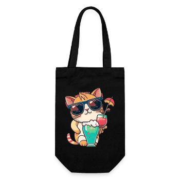 Fraîcheur estivale : chat avec lunettes de soleil - Sac à bouteille - noir - Devant