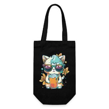 Fraîcheur estivale : chat avec lunettes de soleil - Sac à bouteille - noir - Devant