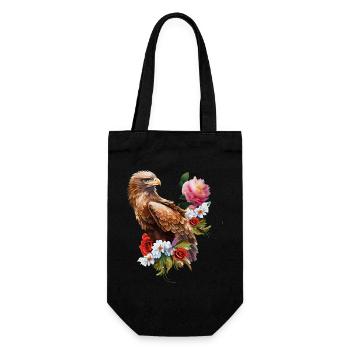 Wonderful eagle with flowers. - Gift Bag for Bottles - black - Front