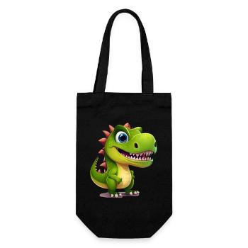 Design de T-shirt Dino Sourire Vert Soleil - Sac à bouteille - noir - Devant