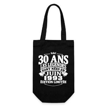 30 ans - juin 1993 - anniversaire 1993 - Sac à bouteille - noir - Devant