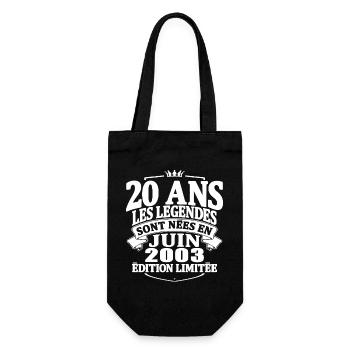 20 ans - juin 2003 - anniversaire 2003 - Sac à bouteille - noir - Devant