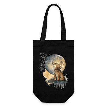 Cub Scout howling at the moon - Gift Bag for Bottles - black - Front