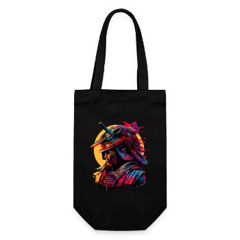 illustration Samurai Warrior Japan - Gift Bag for Bottles - black - Front