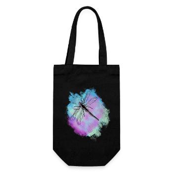 Libelle - bunt - Aquarell - Hippie - Geschenkbeutel für Flaschen - Schwarz - Vorne