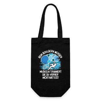 Vintage Bouldern Boulderer Klettern Kletterer - Geschenkbeutel für Flaschen - Schwarz - Vorne