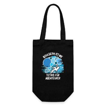 Vintage Bouldern Boulderer Klettern Kletterer - Geschenkbeutel für Flaschen - Schwarz - Vorne