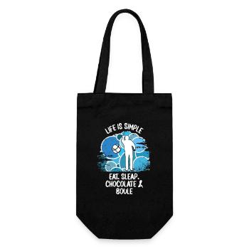 Boule Petanque Boccia Boules Schokolade - Geschenkbeutel für Flaschen - Schwarz - Vorne