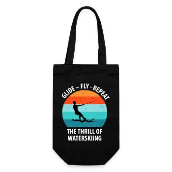 Water skis, water skis, water skiers - Gift Bag for Bottles - black - Front