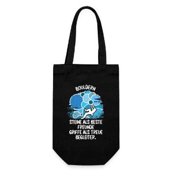 Vintage Bouldern Boulderer Klettern Kletterer - Geschenkbeutel für Flaschen - Schwarz - Vorne