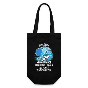 Vintage Bouldern Boulderer Klettern Kletterer - Geschenkbeutel für Flaschen - Schwarz - Vorne
