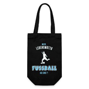 Fussball Leidenschaft Fussballfan Fussballspieler - Geschenkbeutel für Flaschen - Schwarz - Vorne