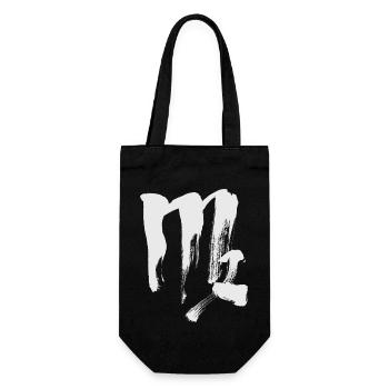 Zodiac sign Virgo - Calligraphy - Gift Bag for Bottles - black - Front