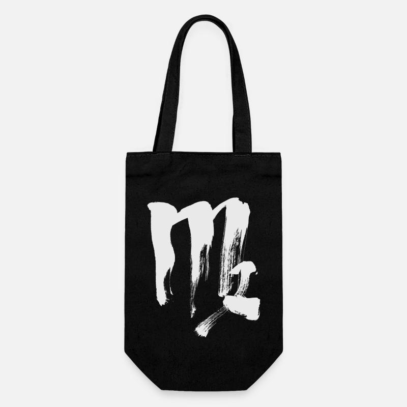 Zodiac sign Virgo - Calligraphy - Gift Bag for Bottles - black