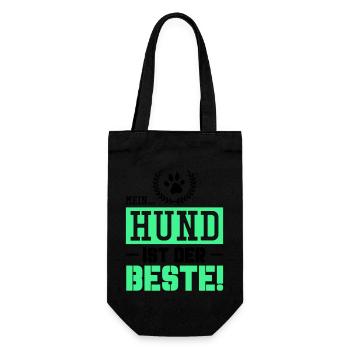 mein hund ist der beste - Geschenkbeutel für Flaschen - Schwarz - Vorne