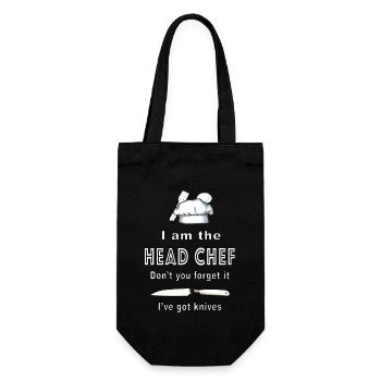 I am the Head Chef - Gift Bag for Bottles - black - Front
