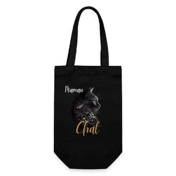 Cat Mom Ornamental Black Gold - Gift Bag for Bottles - black - Front