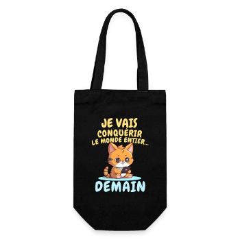 Chat ambitieux demain conquérir le monde - Sac à bouteille - noir - Devant