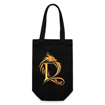 Letter D with dragon - Gift Bag for Bottles - black - Front