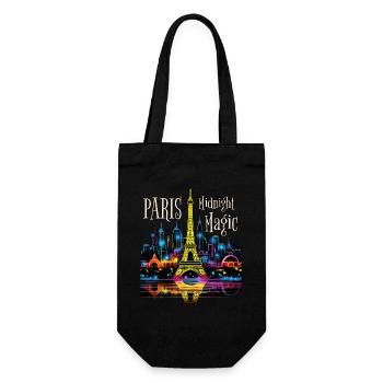 Paris, Tour Eiffel, France, Ville, Horizon, Nuit - Sac à bouteille - noir - Devant