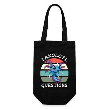 I axolotl questions - Gift Bag for Bottles - black - Front