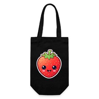 Anime Erdbeere - Geschenkbeutel für Flaschen - Schwarz - Vorne