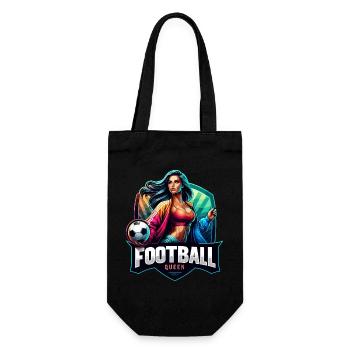 Weibliches Fußballkönigin-Emblem - Geschenkbeutel für Flaschen - Schwarz - Vorne