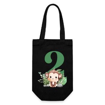2nd Birthday Monkey Safari - Gift Bag for Bottles - black - Front