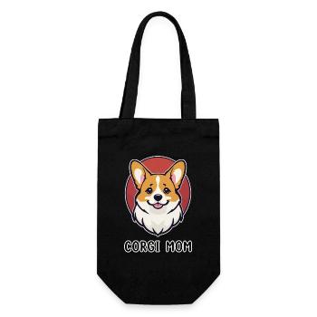 Corgi Mom - Geschenkbeutel für Flaschen - Schwarz - Vorne