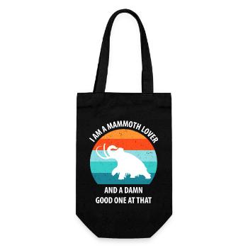 Lustiges Mammut Steinzeit Eiszeit Design Urzeit - Geschenkbeutel für Flaschen - Schwarz - Vorne
