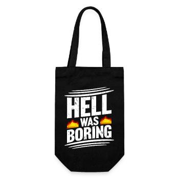 Hell was boring Hell was boring saying - Gift Bag for Bottles - black - Front